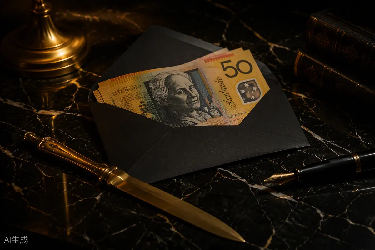 A sealed black tribute envelope beside a phone in a private lounge